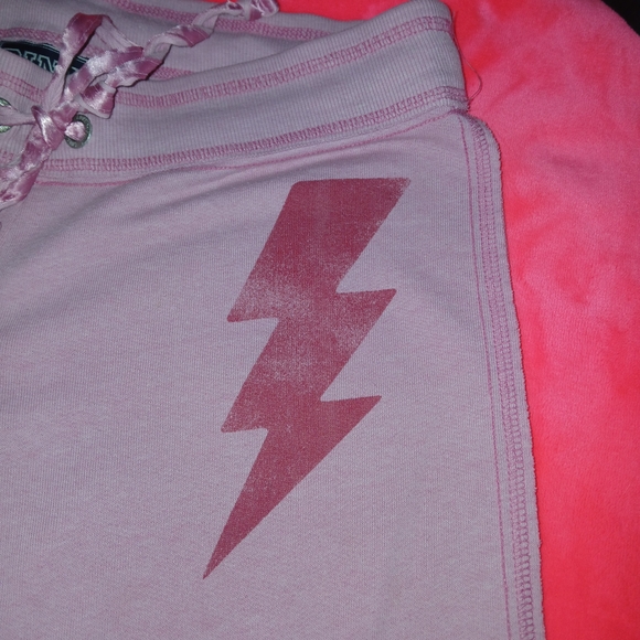 VTG PINK Victoria's Secret Pink Sweatpants Bootcut Lightning Bolt - Picture 5 of 14